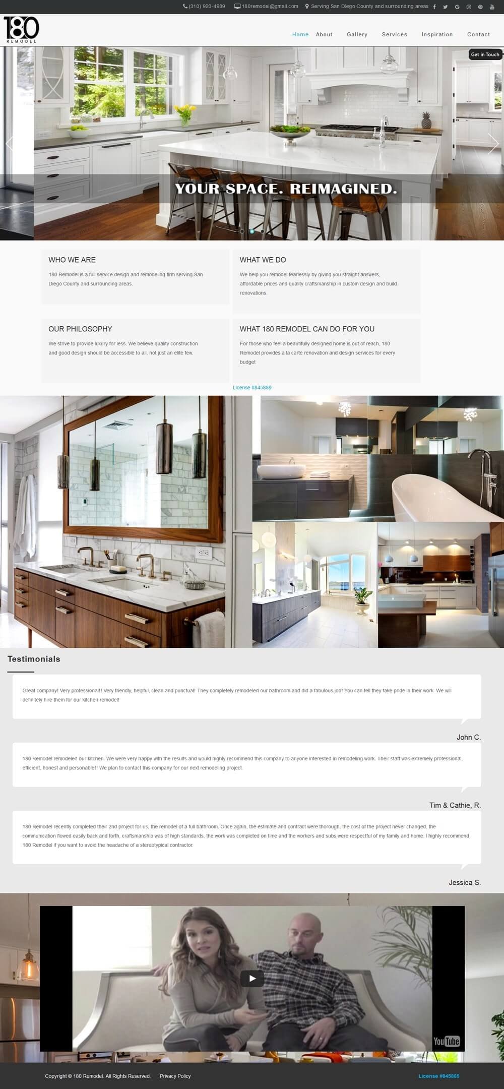 180remodel portfolio screenshot