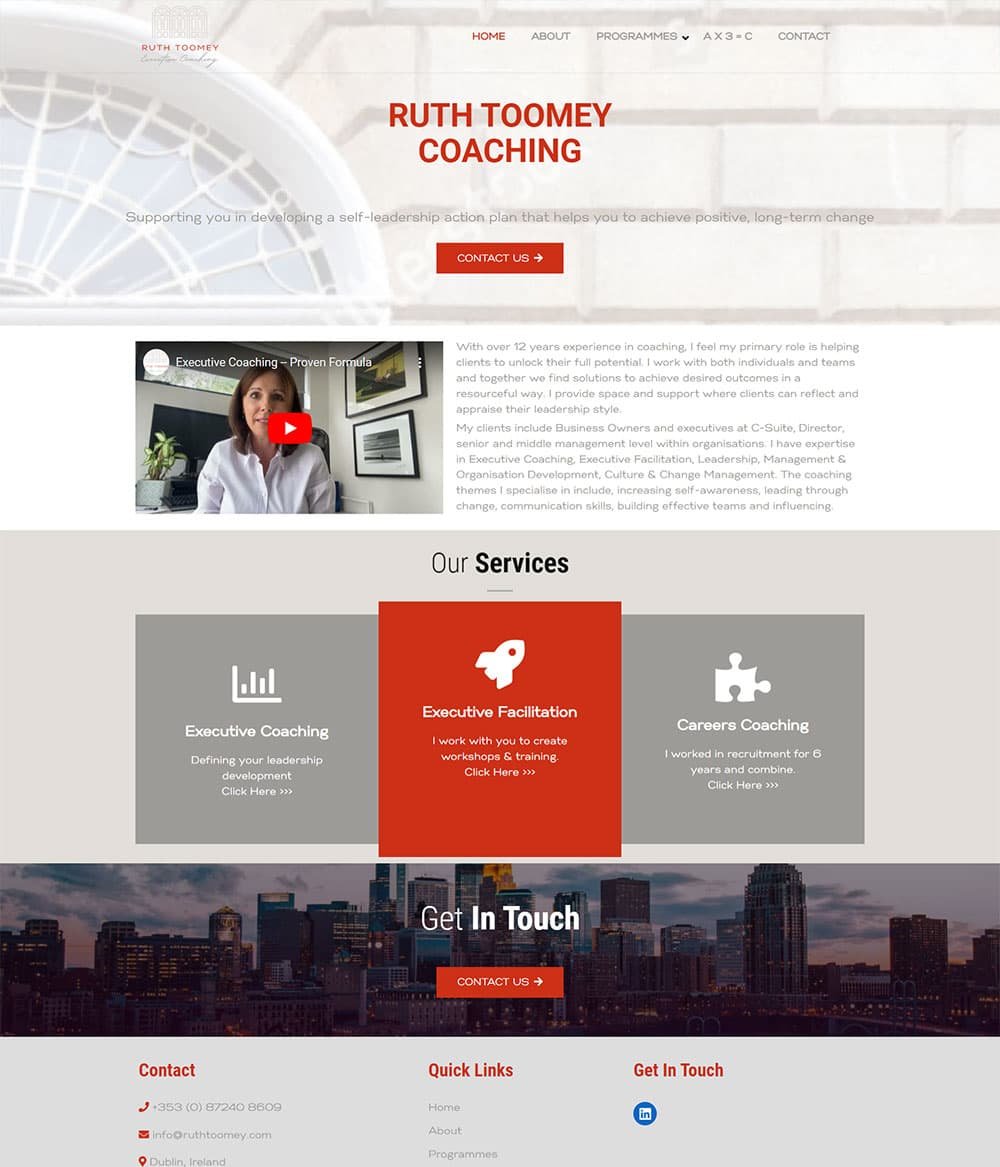 Executive Coaching portfolio screenshot