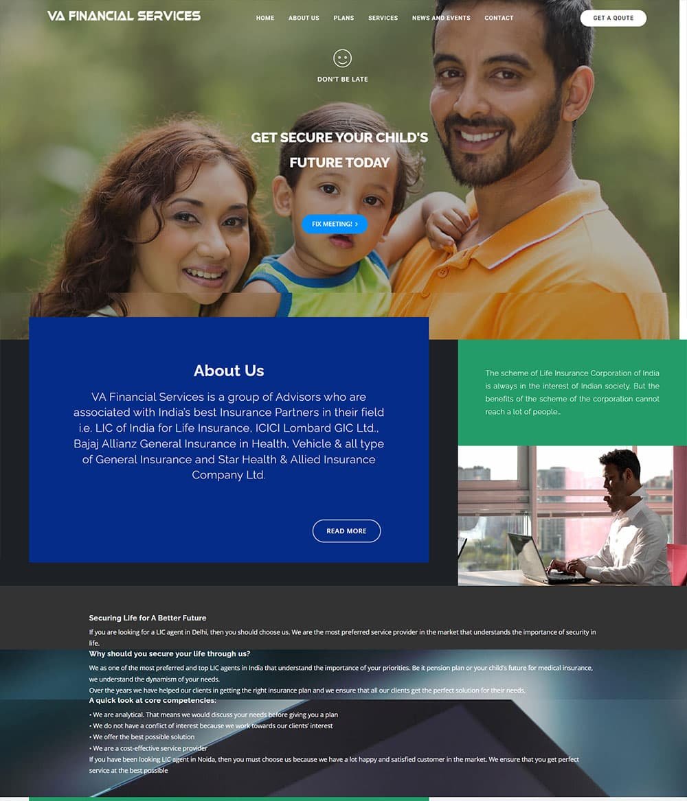 LIC Agent In Noida Delhi portfolio screenshot