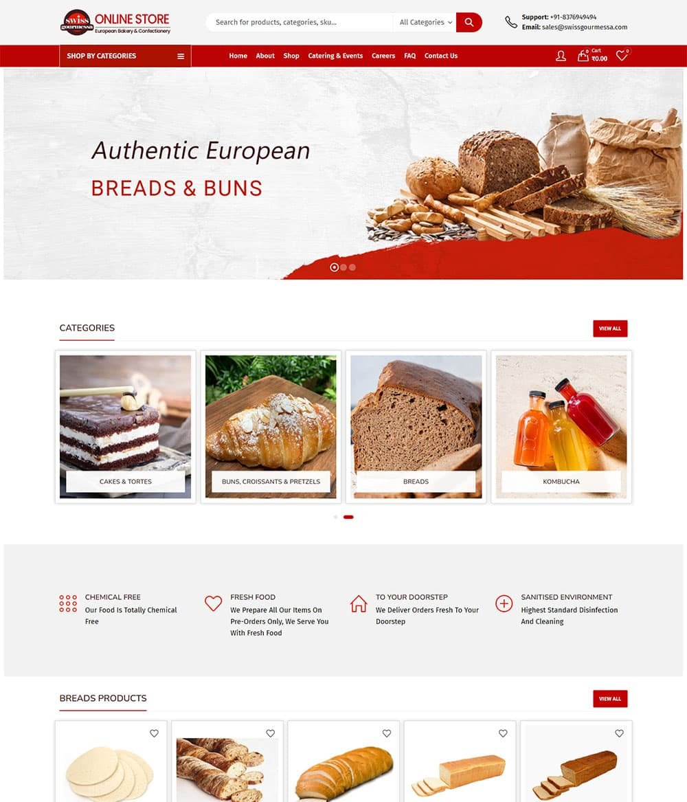 Swiss Gourmessa Foodbakers portfolio screenshot