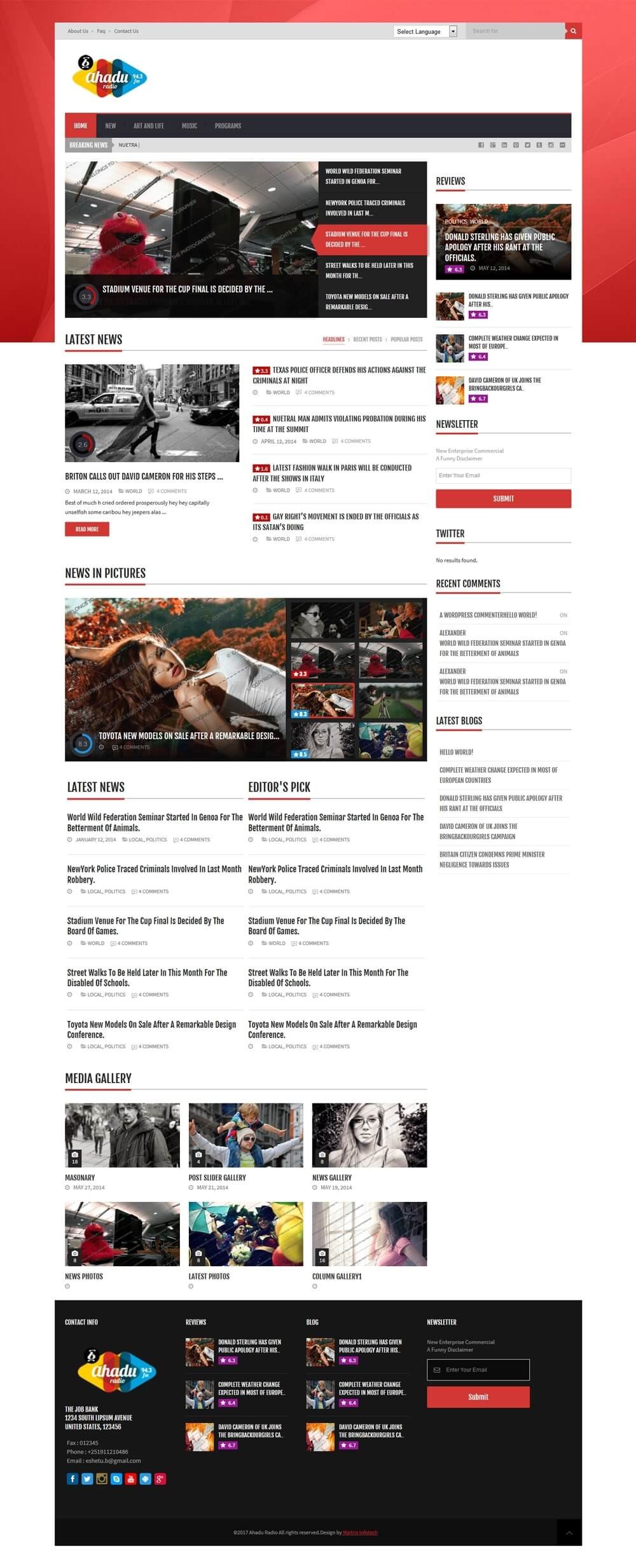 Ahadu portfolio screenshot