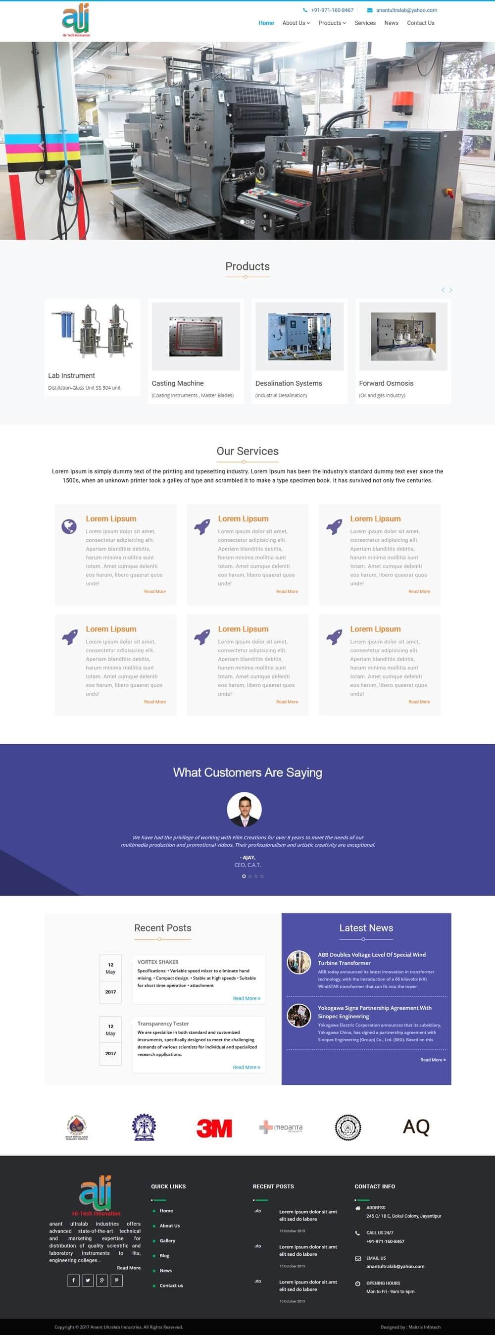 Anantultralab portfolio screenshot