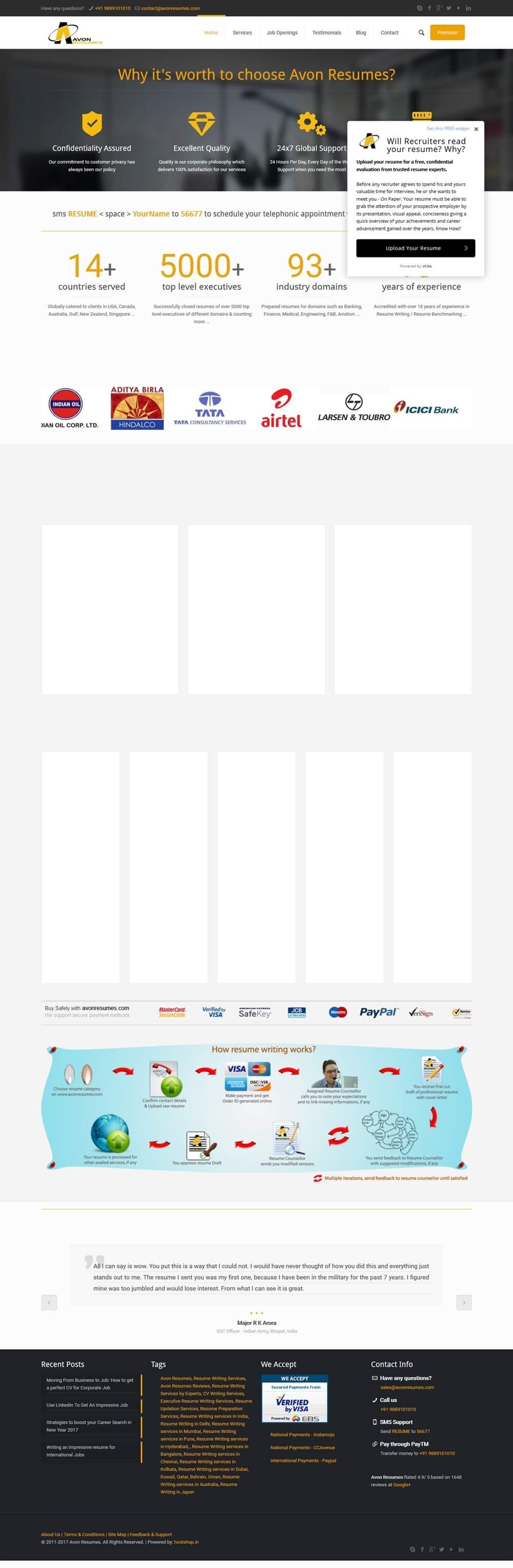 Avonresumes portfolio screenshot