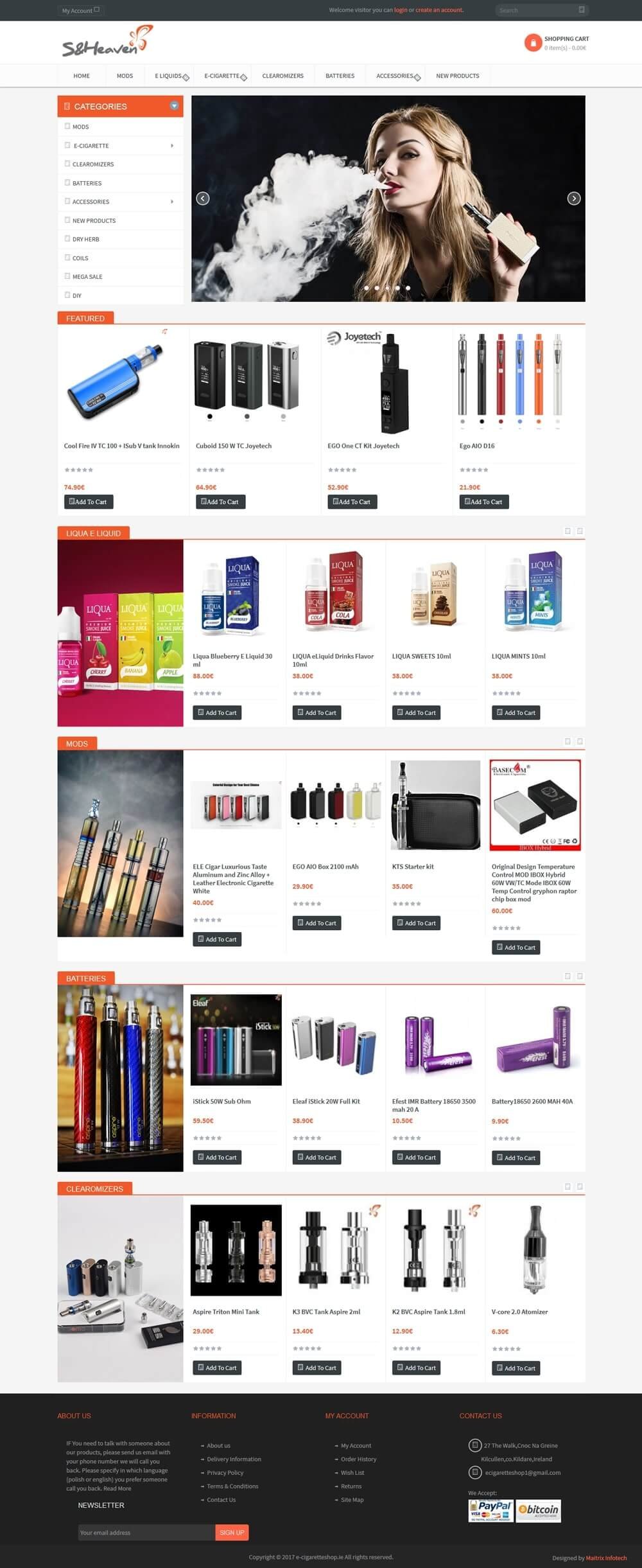 E Cigaretteshop portfolio screenshot