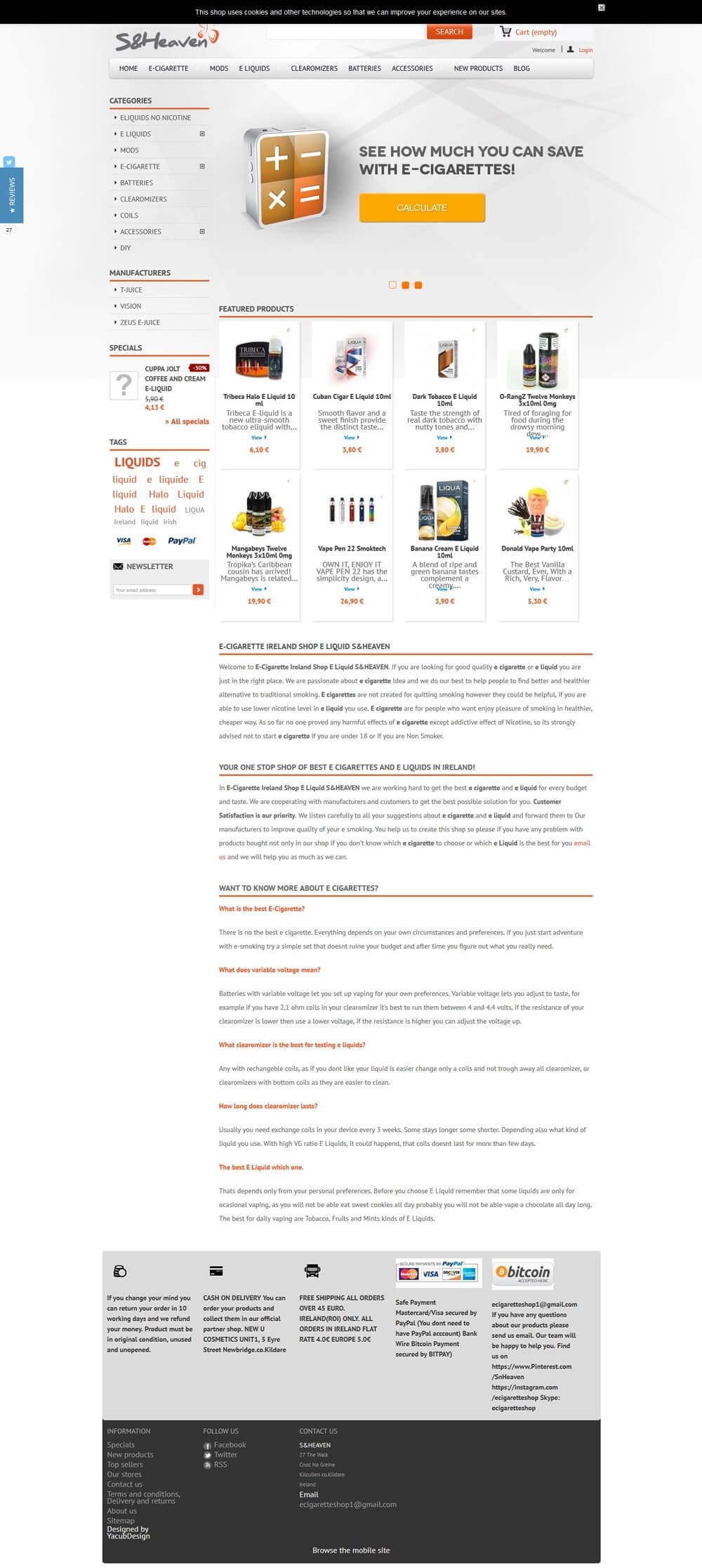 E Cigaretteshopeu portfolio screenshot
