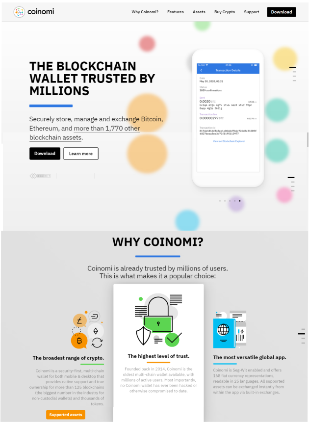 Omicoin portfolio screenshot