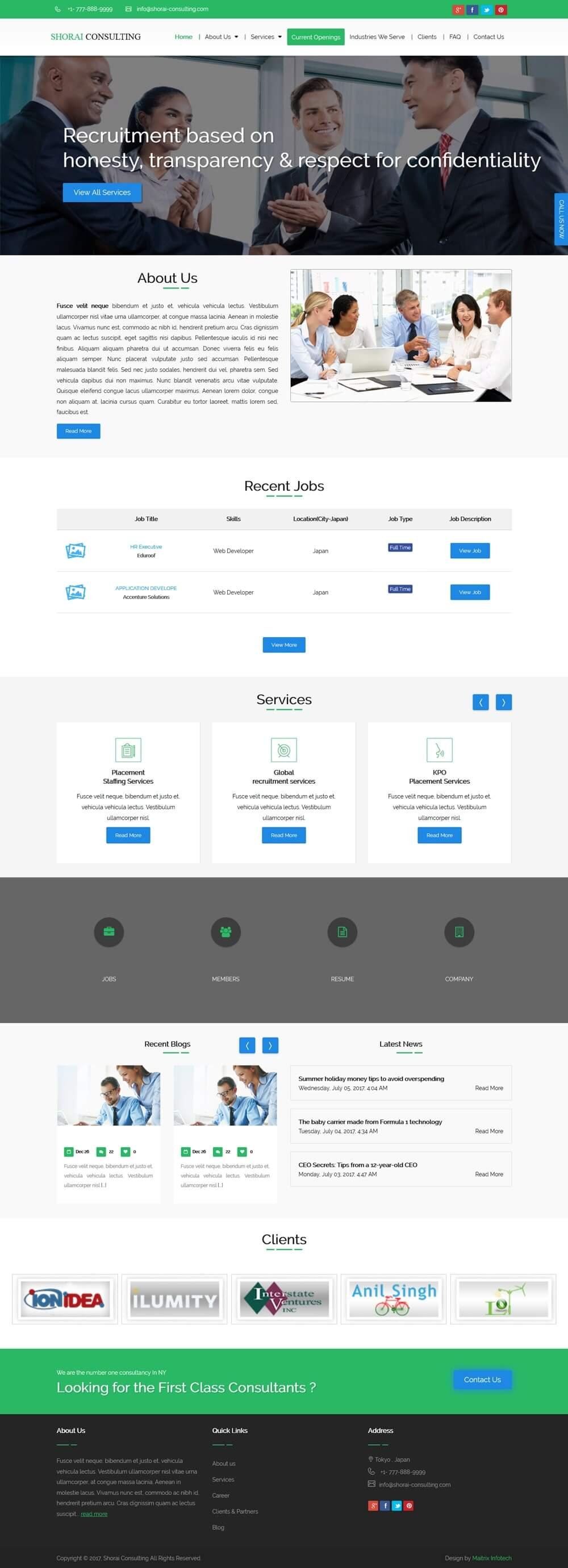 Shoraiconsulting portfolio screenshot