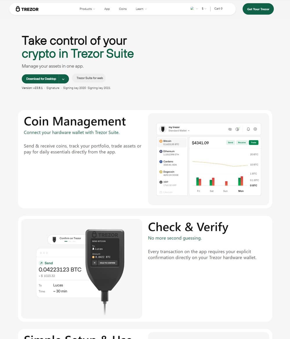 Trezor portfolio screenshot